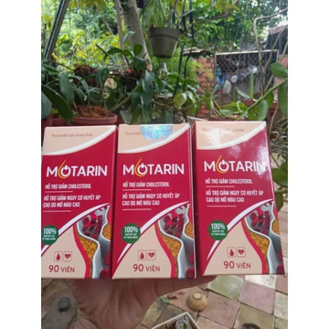 combo 3 hộp Motarin hỗ trợ giảm Cholesterol, giảm nguy cơ huyết áp cao do mỡ máu cao hộp 90 viên