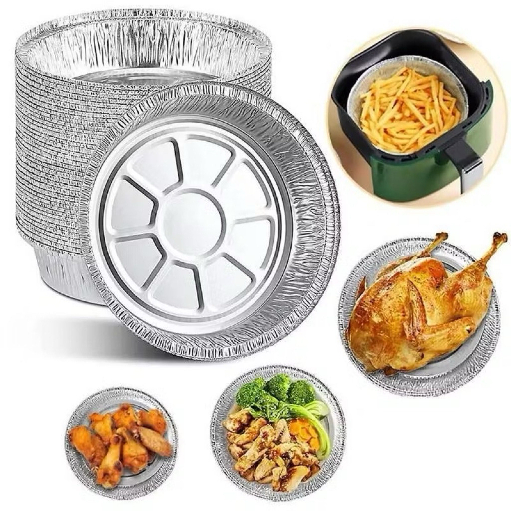 Mua 100 khay giấy bạc lót nồi chiên không dầu size 22 , khay giấy bạc lót lò nướng size 22cm sâu lòng