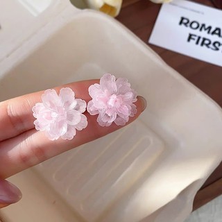 Bông tai hoa trà phong cách Hàn Quốc cá tính phụ kiện trang sức