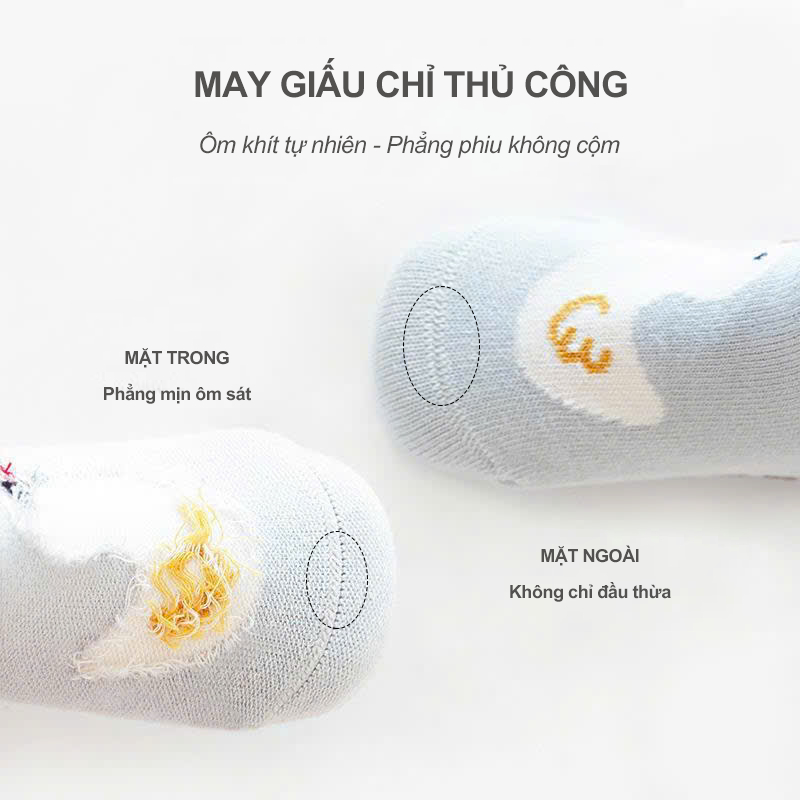 Tất chống trượt cho bé tập đi, vớ trẻ em họa tiết dễ thương, an toàn, mềm mịn - Ekiu Shop