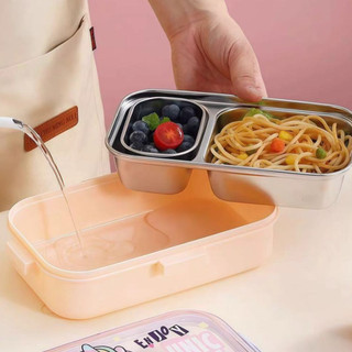Hộp cho bé inox 304 đựng cơm giữ nhiệt Chubby Chef Hộp cơm văn phòng dùng được trong lò vi sóng TẶNG đũa muỗng