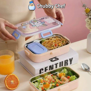 Hộp cho bé inox 304 đựng cơm giữ nhiệt Chubby Chef Hộp cơm văn phòng dùng được trong lò vi sóng TẶNG đũa muỗng