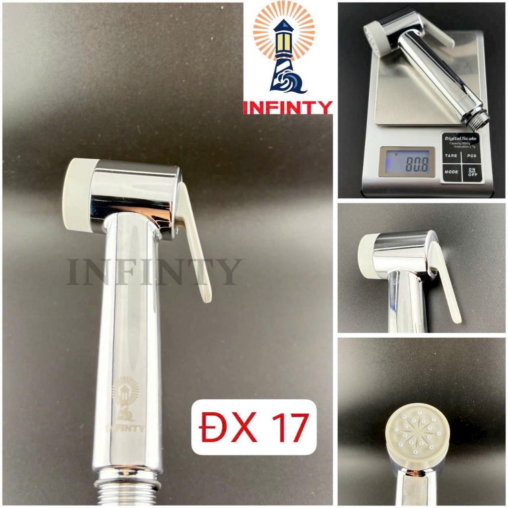 Vòi xịt vệ sinh lõi đồng cao cấp ,đầu xịt nhựa ,đầu vòi xịt toilet 3 khoang ty đồng kèm dây và cài