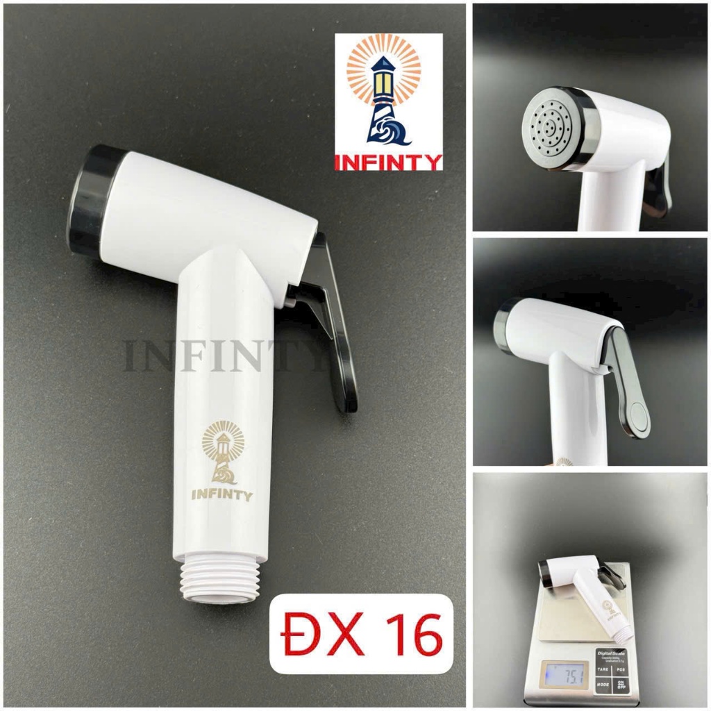 Vòi xịt vệ sinh lõi đồng cao cấp ,đầu xịt nhựa ,đầu vòi xịt toilet 3 khoang ty đồng kèm dây và cài