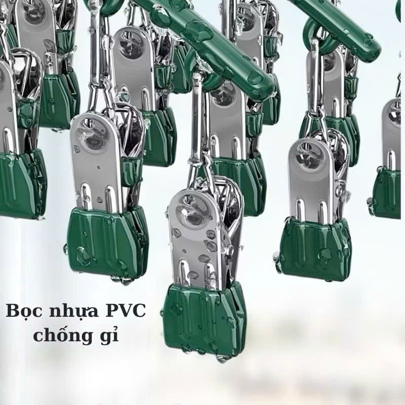 Thanh 10 Móc Kẹp Inox Phơi Tất Vớ, Quần Áo Đồ Lót Tiện Lợi
