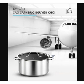 Bộ nồi inox 304 liền khối hàng không Haatz Incheon INC3 3 size, đáy 5 lớp dẫn nhiệt nhanh, bền đẹp