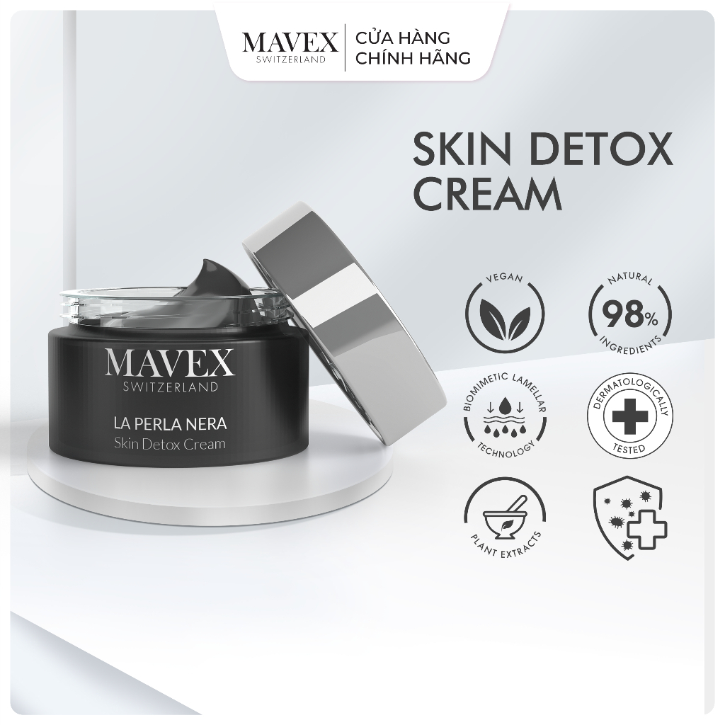 Kem dưỡng da Mavex La Perla Nera than hoạt tính làm sạch sâu, săn chắc da 50ML