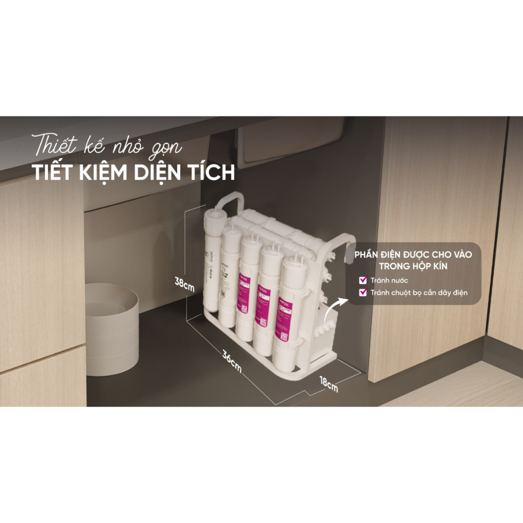 MÁY LỌC NƯỚC ĐỂ GẦM ION KIỀM HYDROGEN MUTOSI MP-U86, MÁY ĐỂ GẦM NHỎ GỌN - CHÍNH HÃNG BẢO HÀNH 3 NĂM