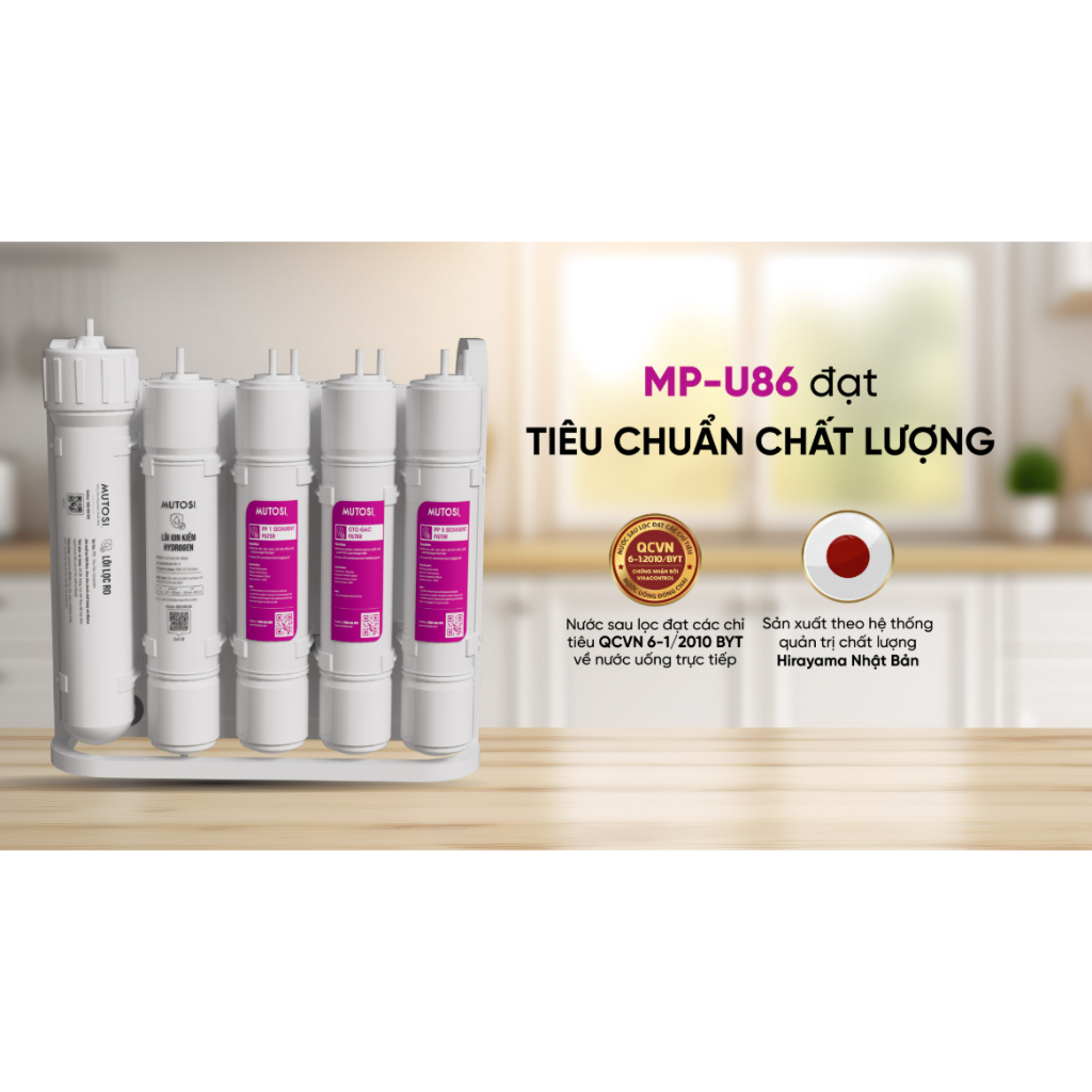 MÁY LỌC NƯỚC ĐỂ GẦM ION KIỀM HYDROGEN MUTOSI MP-U86, MÁY ĐỂ GẦM NHỎ GỌN - CHÍNH HÃNG BẢO HÀNH 3 NĂM