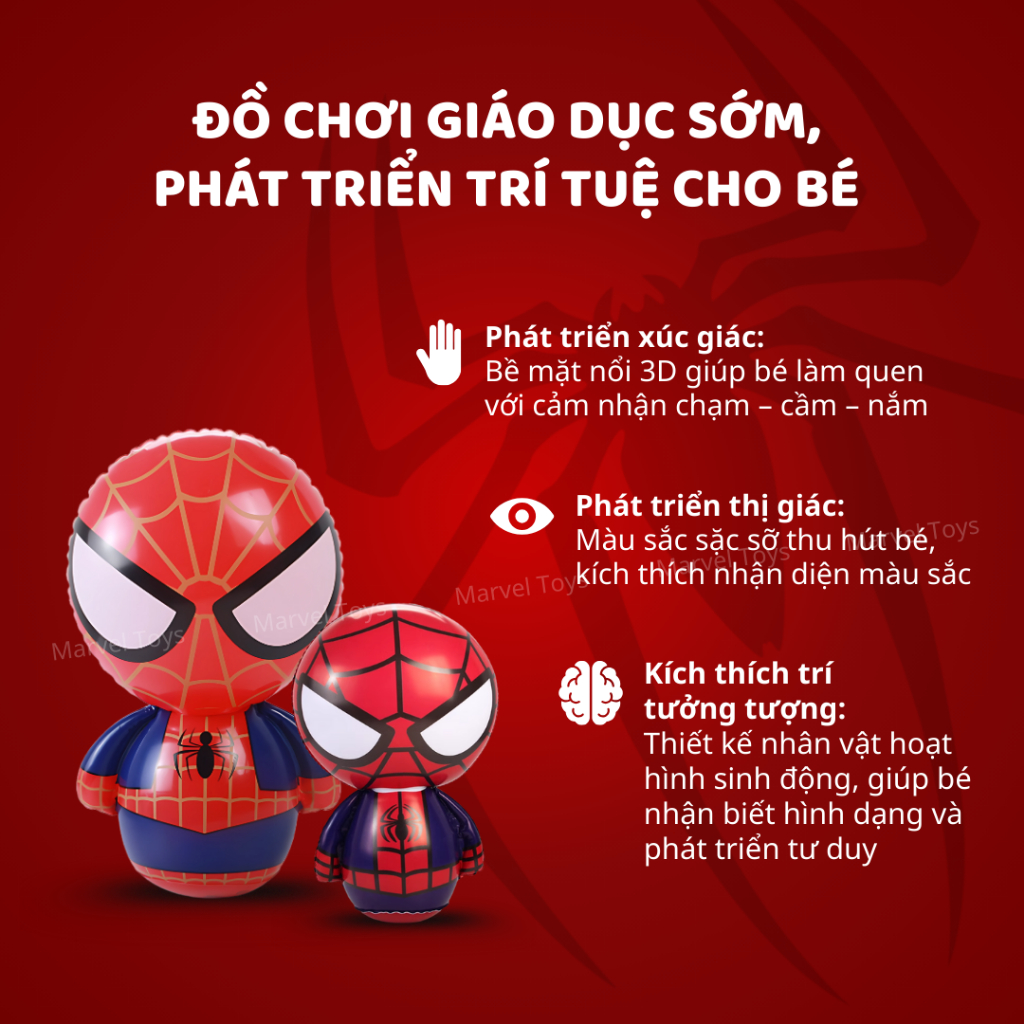 Đồ Chơi Lật Đật Marvel Avengers Mesuca Chính Hãng Mô Hình Bơm Hơi Spider-Man Cho Bé