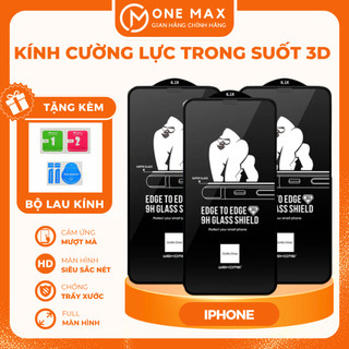 kính cường lực iphone 3D full màn hình trong suốt chống bám vân tay màn phủ nano độ cứng 9H cao cấp