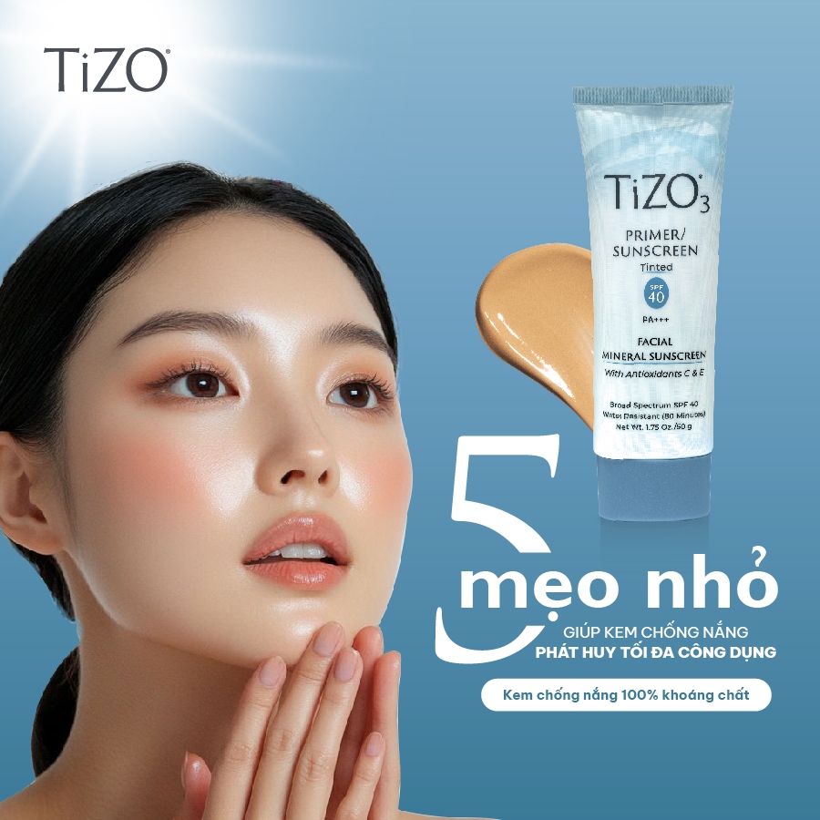 Kem chống nắng khoáng chất TiZO3 kiêm kem lót có màu (tone Beige)SPF40 PA+++ 50g