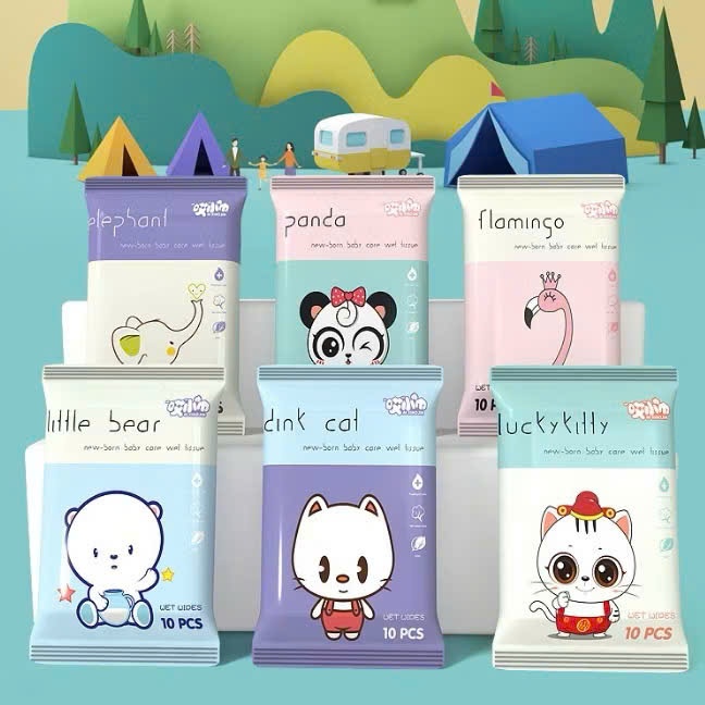 (SET 2) Gói Khăn Ướt Mini Bỏ Túi Tiện Dụng, Khăn Giấy Ướt  An Toàn Cho Bé