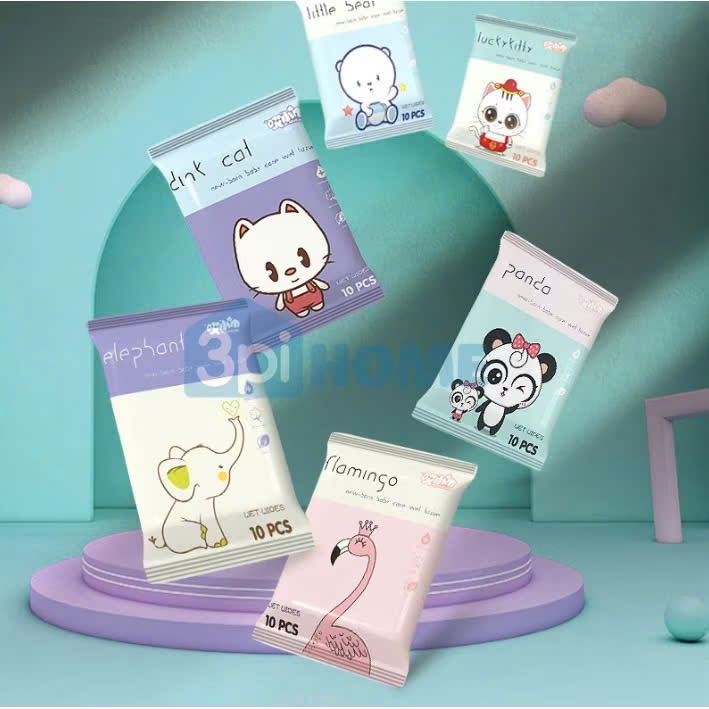 (SET 2) Gói Khăn Ướt Mini Bỏ Túi Tiện Dụng, Khăn Giấy Ướt  An Toàn Cho Bé