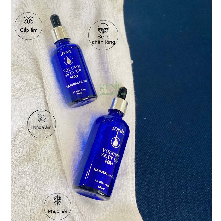 Serum HA Cấp Nước Genie Volume Skin Up HA+ Natural 30ml và 100ml