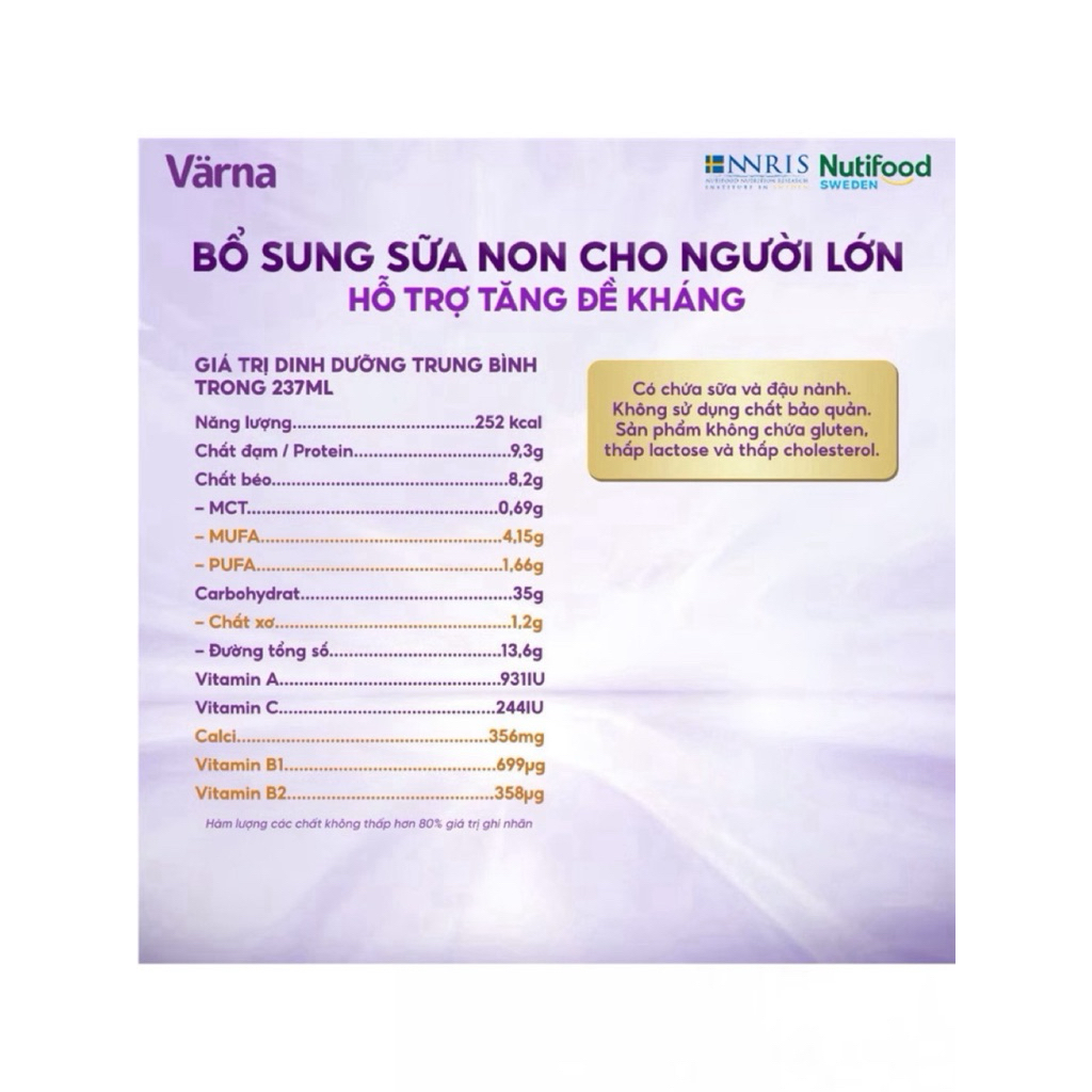 Thùng 12 Hộp Sữa Bột Pha Sẵn Varna Colostrum 237ml - Tăng Đề Kháng Nhanh.