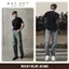 - Quần Jeans Nam WHY.NOT ROCKY BLUE Jean Ống Suông Rộng Form Regular Fit Màu Xanh, Ghi