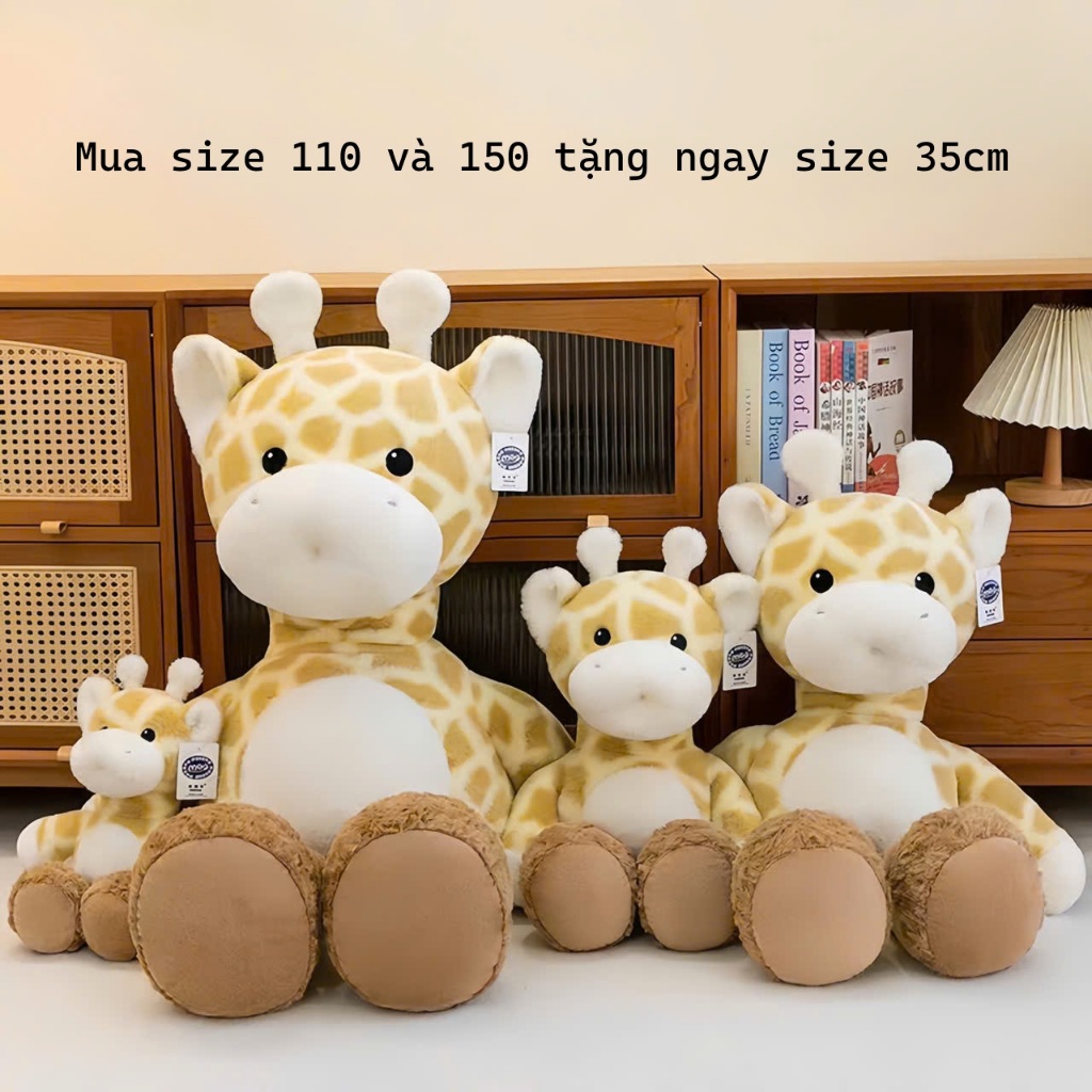 Gấu Bông Hươu Cao Cổ Siêu Khổng Lồ Dễ Thương - Thú Nhồi Bông Hươu 3D Hoạ Tiết Lông G170
