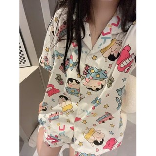 Bộ Đồ Ngủ Măc Nhà Pijama Họa Tiết Trái Tim Xinh Xắn Cho Nữ