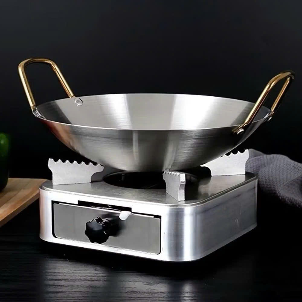 Chảo Inox 2 Quai - Chảo Sâu Lòng Dùng Để Chiên Xào Không Dùng Cho Bếp Từ Phẳng