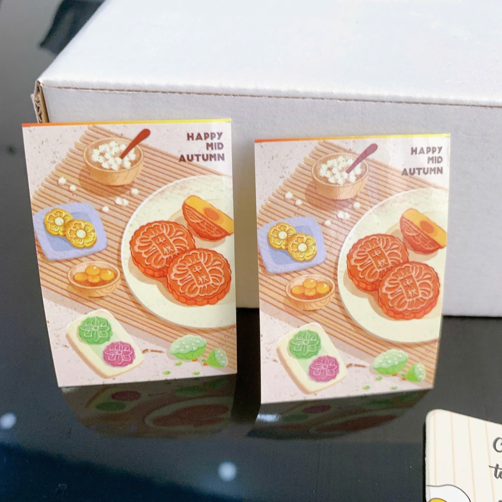 Set 10 Bộ tem dán Trung Thu 2 mẫu sticker trang trí hộp bánh, tem dán ...