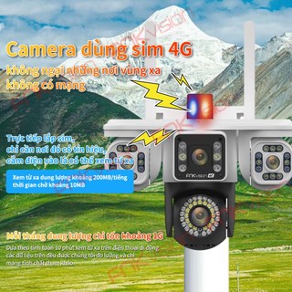 Ảnh 3 – Fnkvision 3 mắt 18MP D38Z/4G ,Yoosee Camera năng lượng mặt trời 4G xoay chuyển Tiền điện 365 ngày 0 đồng quan sát 360