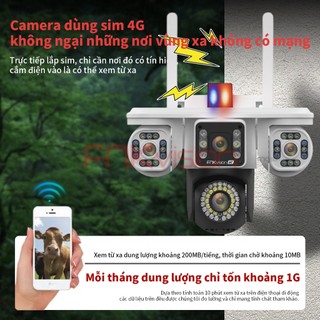 Ảnh 4 – Fnkvision 3 mắt 18MP D38Z/4G ,Yoosee Camera năng lượng mặt trời 4G xoay chuyển Tiền điện 365 ngày 0 đồng quan sát 360