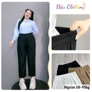 Quần Baggy Bigsize Nữ Quần Tây Đi Học Đi Làm Chất Cotton Lạnh Cho Chubby 55-95kg Q17