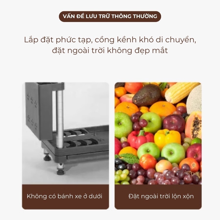 Kệ Đựng Đồ Đa Năng 3/4/5 Tầng Có Bánh Xe - Cho Nhà Bếp, Phòng Tắm, Phòng Khách, Học Sinh, Spa