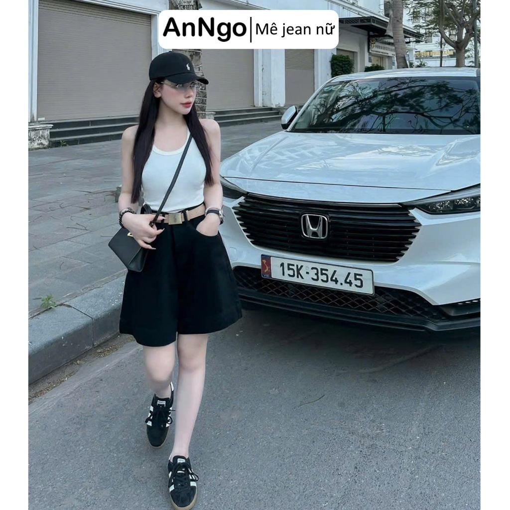 (Có big size) Quần jean ngố nữ ống rộng cá tính, chất jean denim không giãn dày dặn Anngo - AT546