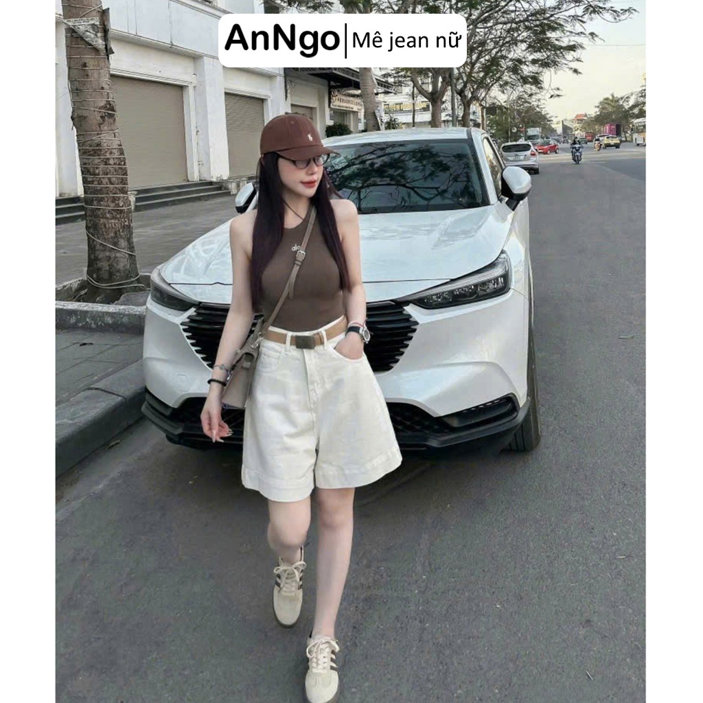 (Có big size) Quần jean ngố nữ ống rộng cá tính, chất jean denim không giãn dày dặn Anngo - AT546