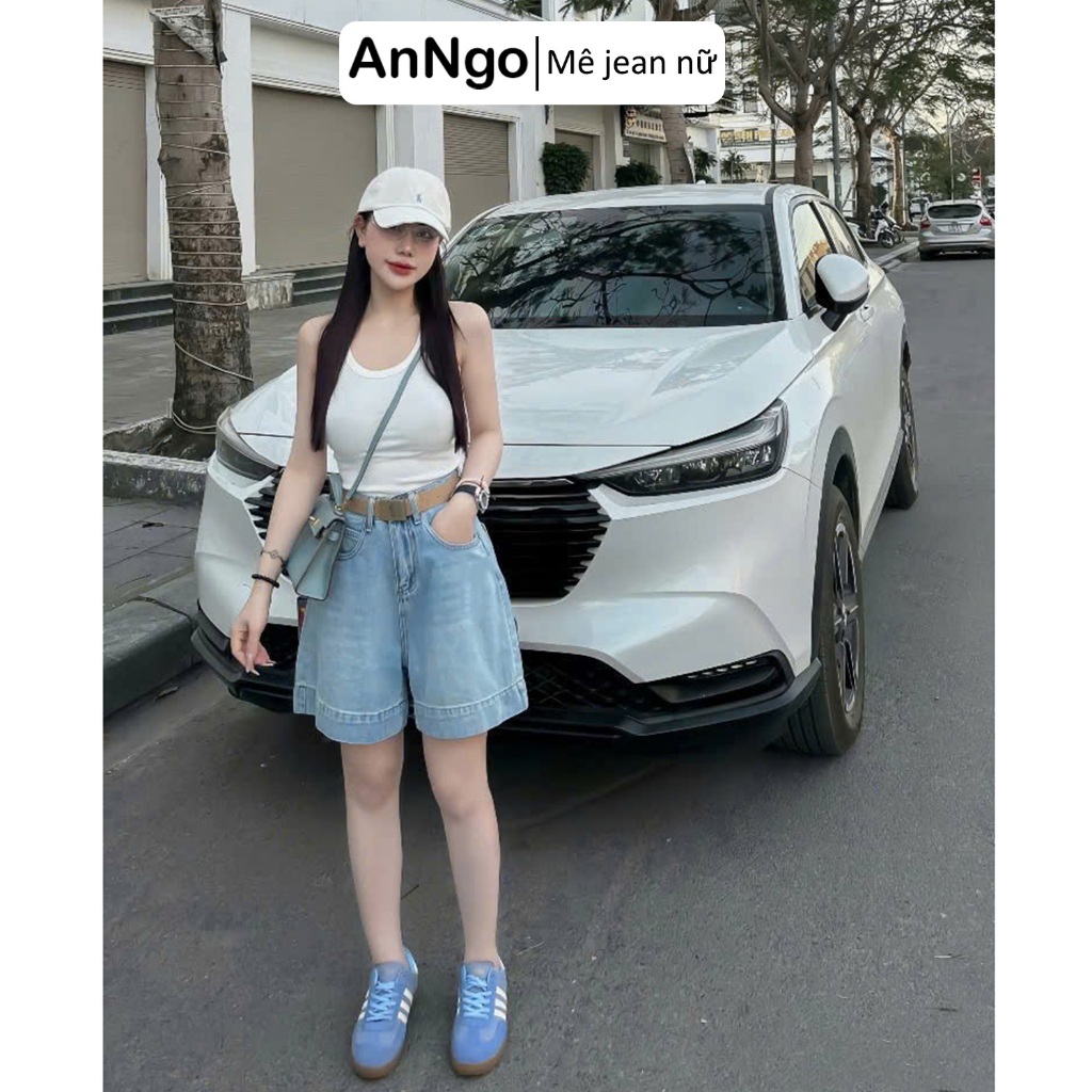 (Có big size) Quần jean ngố nữ ống rộng cá tính, chất jean denim không giãn dày dặn Anngo - AT546