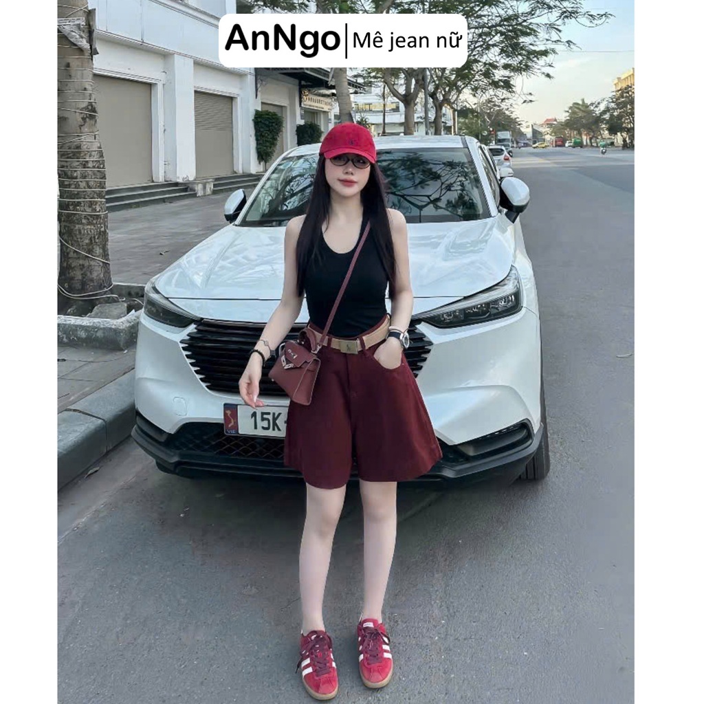 (Có big size) Quần jean ngố nữ ống rộng cá tính, chất jean denim không giãn dày dặn Anngo - AT546
