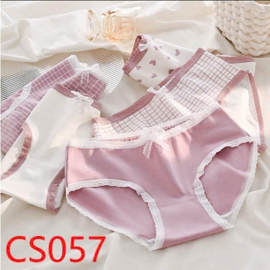 LOẠI 1] Set combo 10c quần lót cotton đính nơ xinh xắn , co giãn tốt , kháng khuẩn