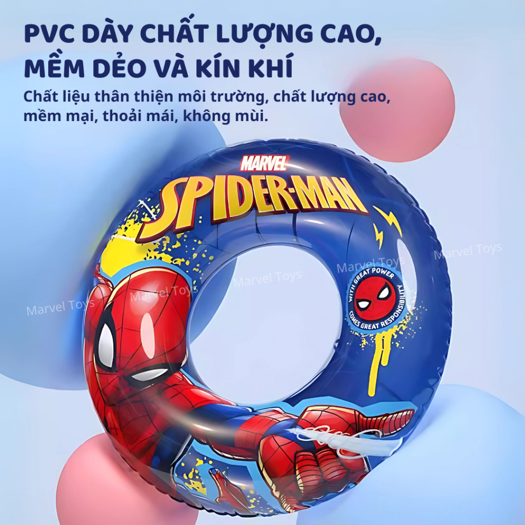 Phao Tập Bơi Cho Bé Spider Man Frozen Disney Marvel Chính Hãng Phao Bơi Trẻ Em Chống Lật 70cm