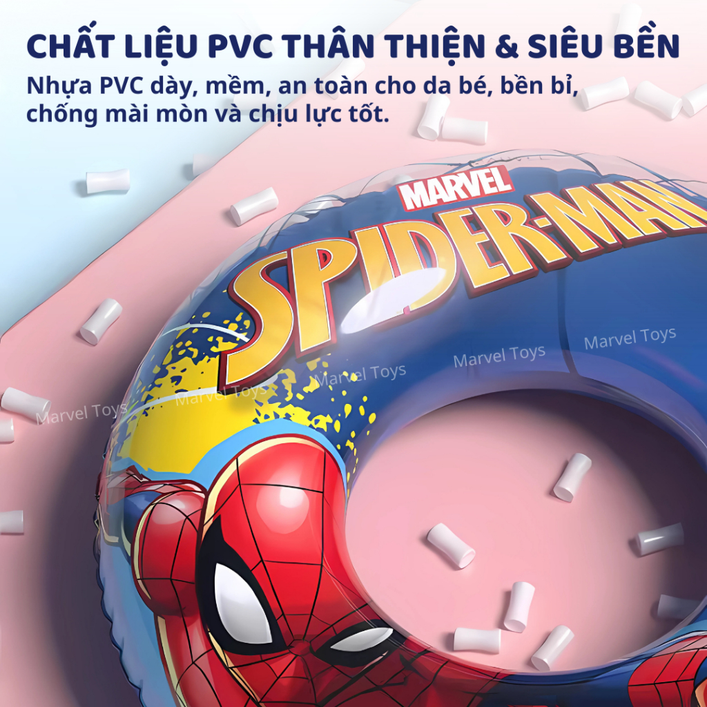 Phao Tập Bơi Cho Bé Spider Man Frozen Disney Marvel Chính Hãng Phao Bơi Trẻ Em Chống Lật 70cm