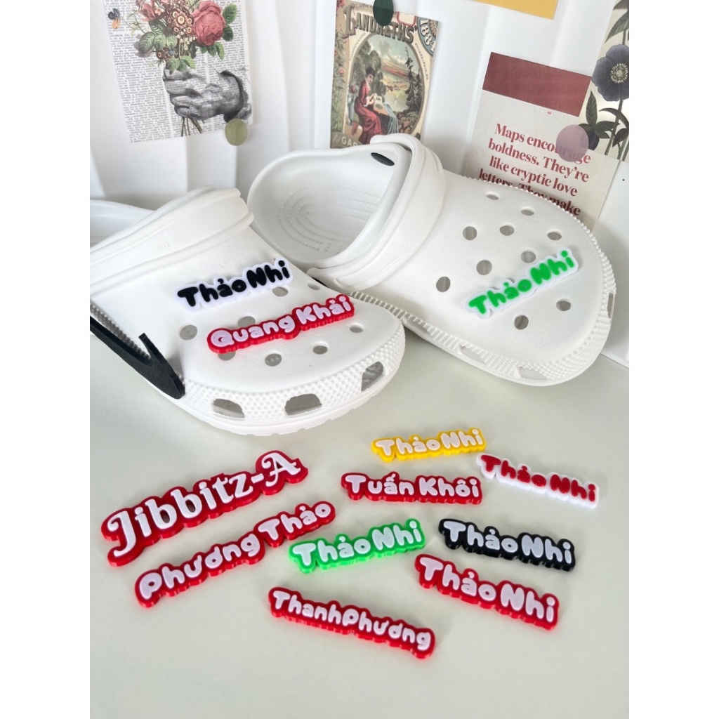 Charm Gắn Dép In Tên Theo Yêu Cầu - Jibbitz Trang Trí Dép Cá Nhân Hóa ...