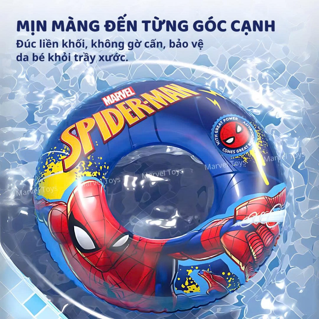 Phao Tập Bơi Cho Bé Spider Man Frozen Disney Marvel Chính Hãng Phao Bơi Trẻ Em Chống Lật 70cm