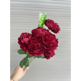Chùm hoa mẫu đơn VIP 7 hoa cao cấp - Hoa lụa Hạnh Hoan