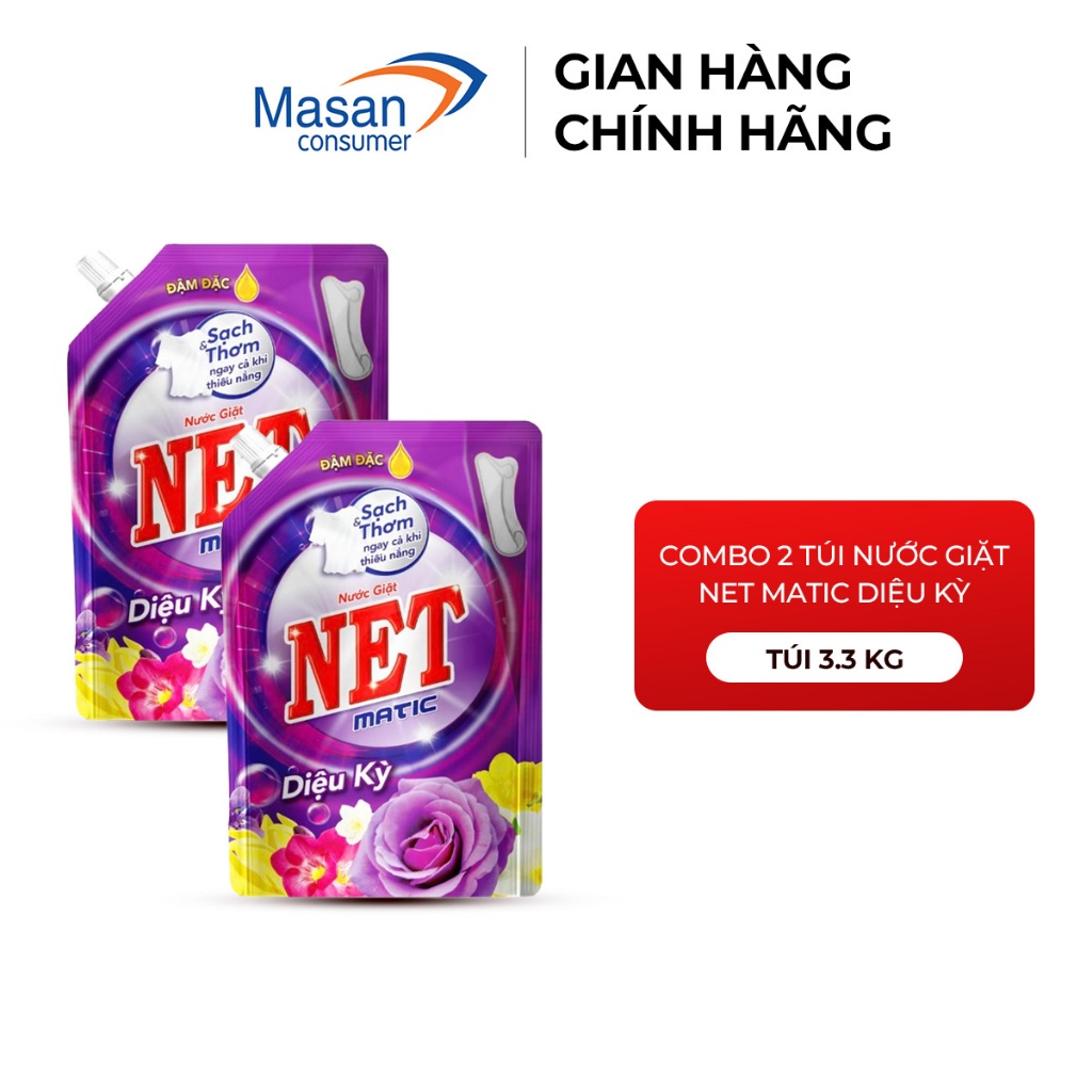 Combo 2 Nước giặt NET Matic diệu kỳ túi x 3kg