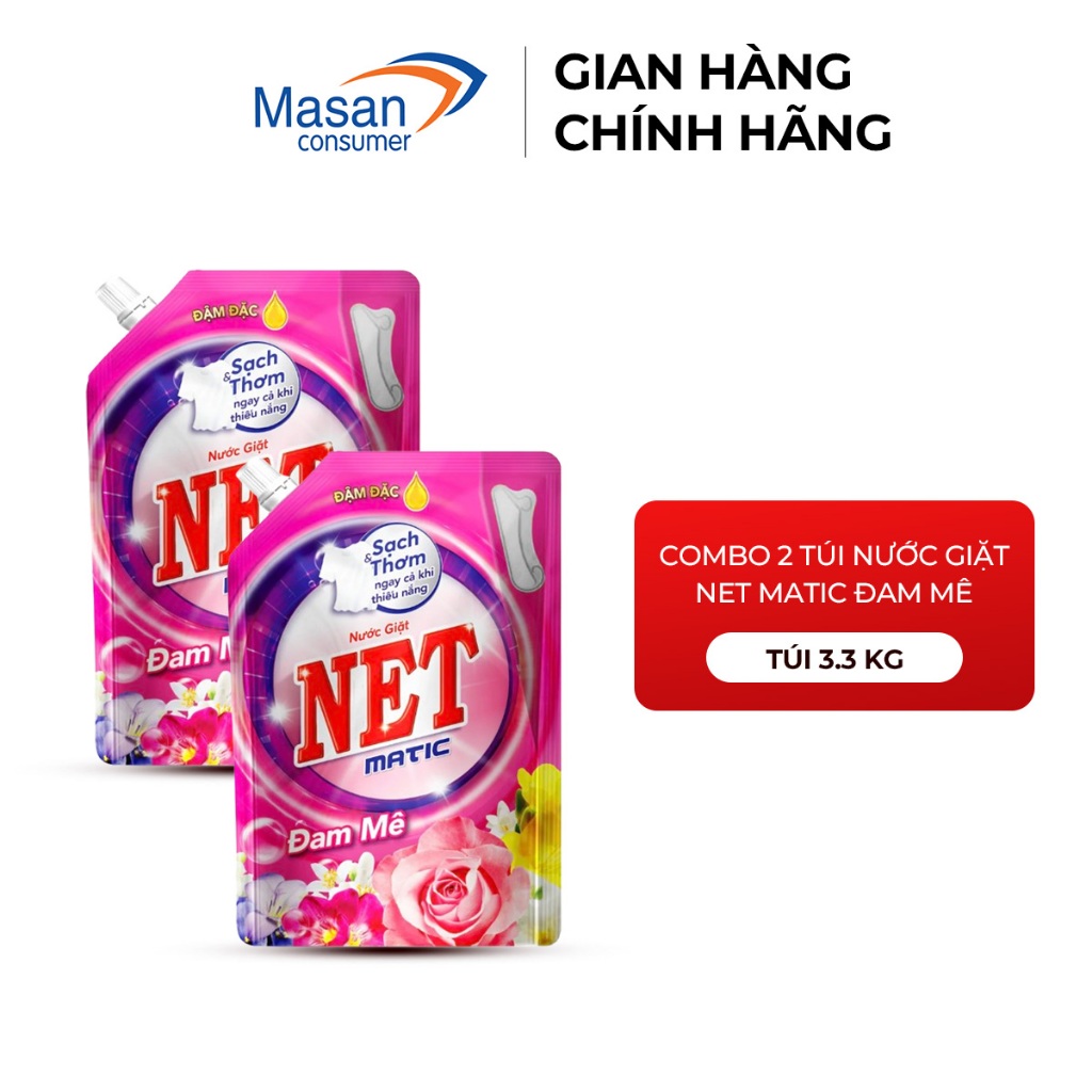 Combo 2 Nước giặt NET Matic diệu kỳ túi x 3kg