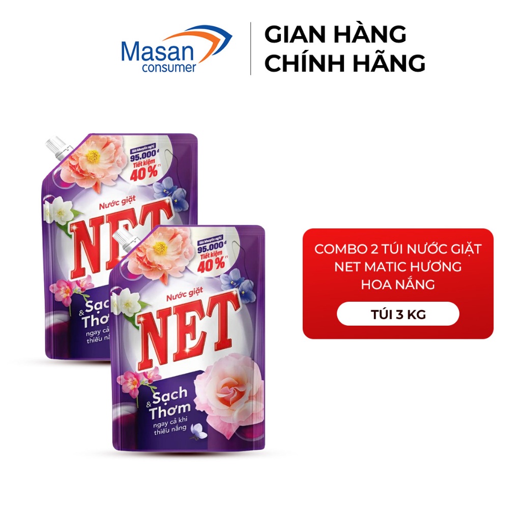 Combo 2 Nước giặt NET Matic diệu kỳ túi x 3kg