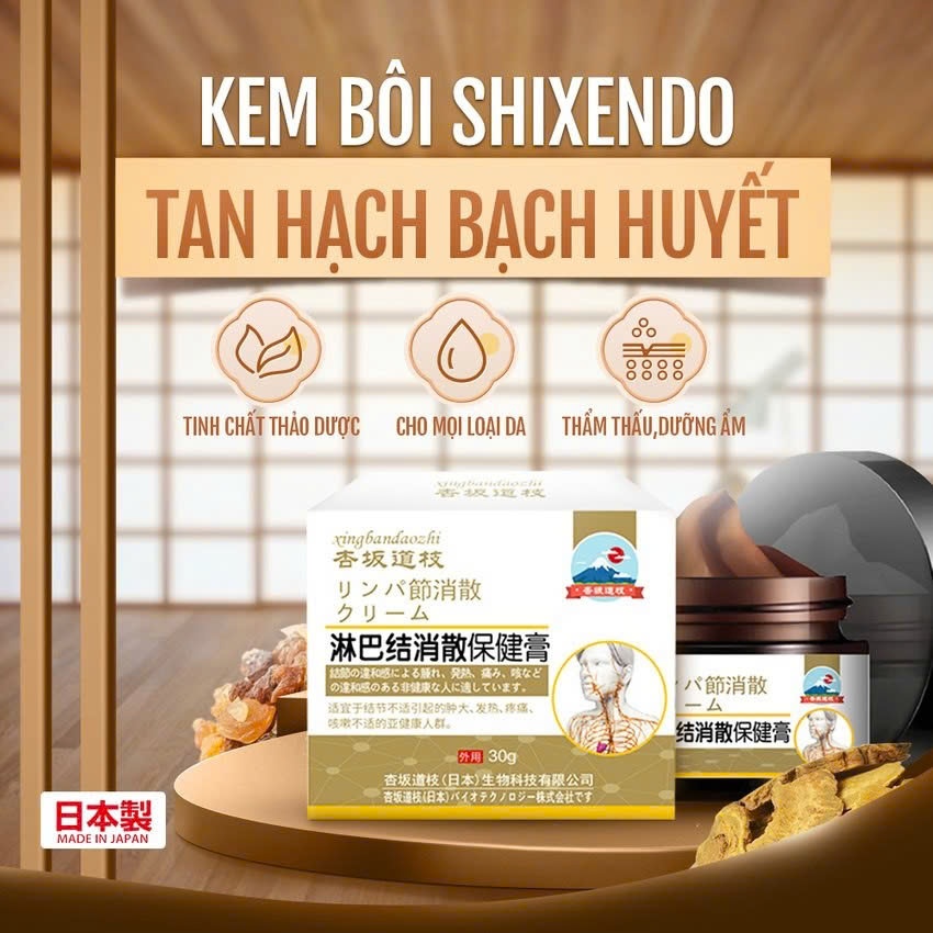 Kem Tan Sạch U Hạch Bạch Huyết Lymphoma Nhật Bản Shixendo 30g Tiêu U Giảm Đau Sưng Hạch Hiệu Qủa
