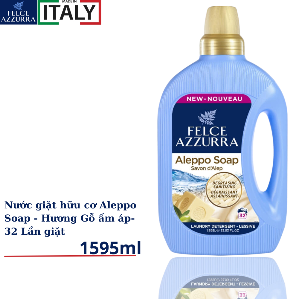 Nước giặt đậm đặc hương nước hoa cao cấp Felce Azzura - 1595 ml - NK Ý