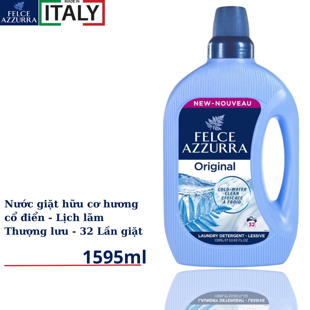 Nước giặt đậm đặc hương nước hoa cao cấp Felce Azzura - 1595 ml - NK Ý