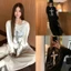Áo dài tay mỏng màu đen trắng hoạ tiết chữ thập cá tính chất thun giấy ATDT041 - Tiktik