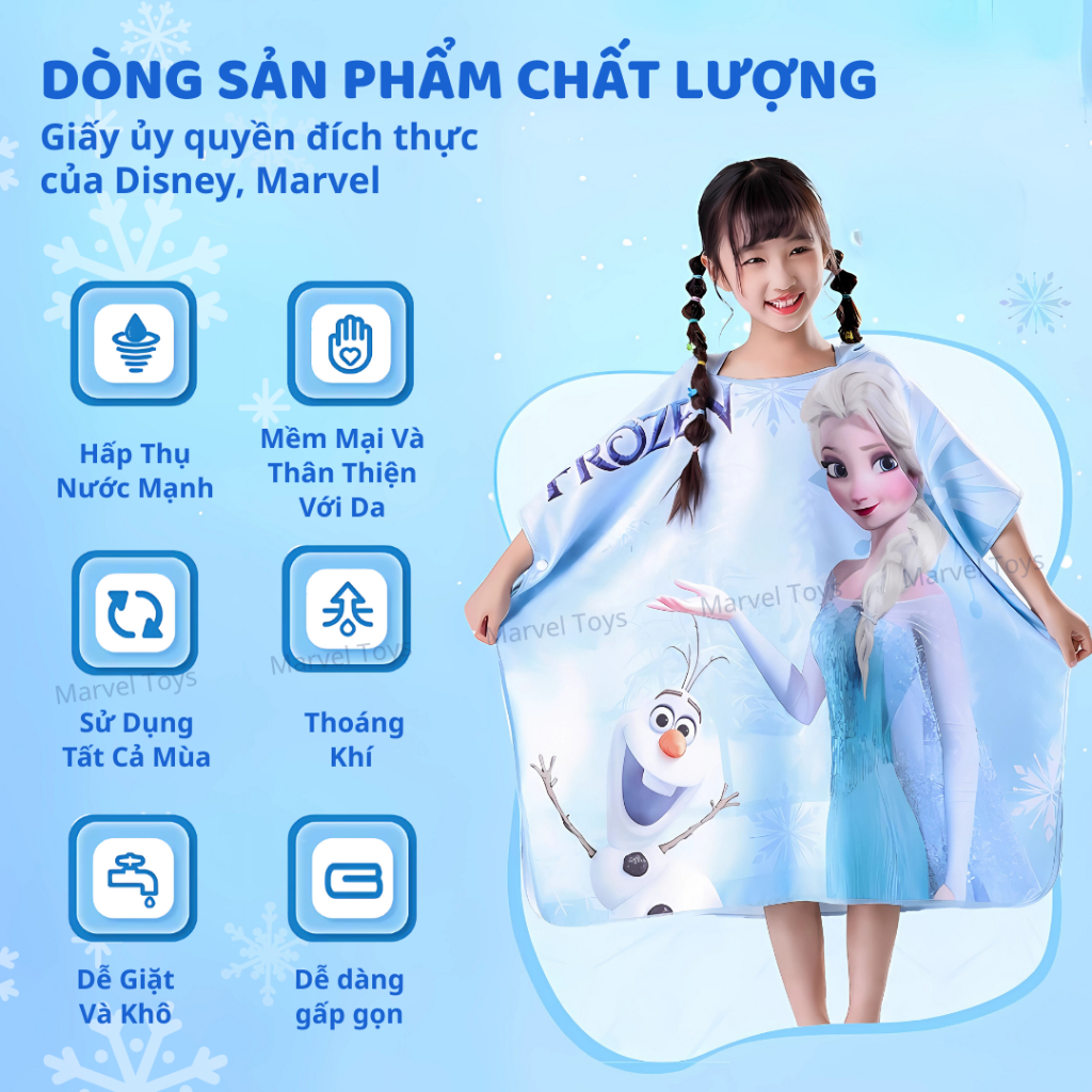 Áo Choàng Tắm Trẻ Em Spider-Man Marvel Chính Hãng – Vải Thấm Hút Nhanh, Nhanh Khô, Có Mũ Trùm Đầu