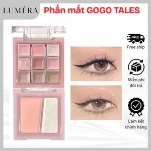 Bảng Phấn Mắt GOGO TALES GT663 2 Tầng Kèm Má Hồng Highlight 9 Ô Tự Nhiên Bền Màu Lâu Trôi