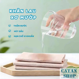 Combo 10 Khăn Xơ Mướp Rửa Chén Lau Bếp Đa Năng, Thấm Hút Tốt, Không Trầy Xước, Tái Sử Dụng Lâu Dài