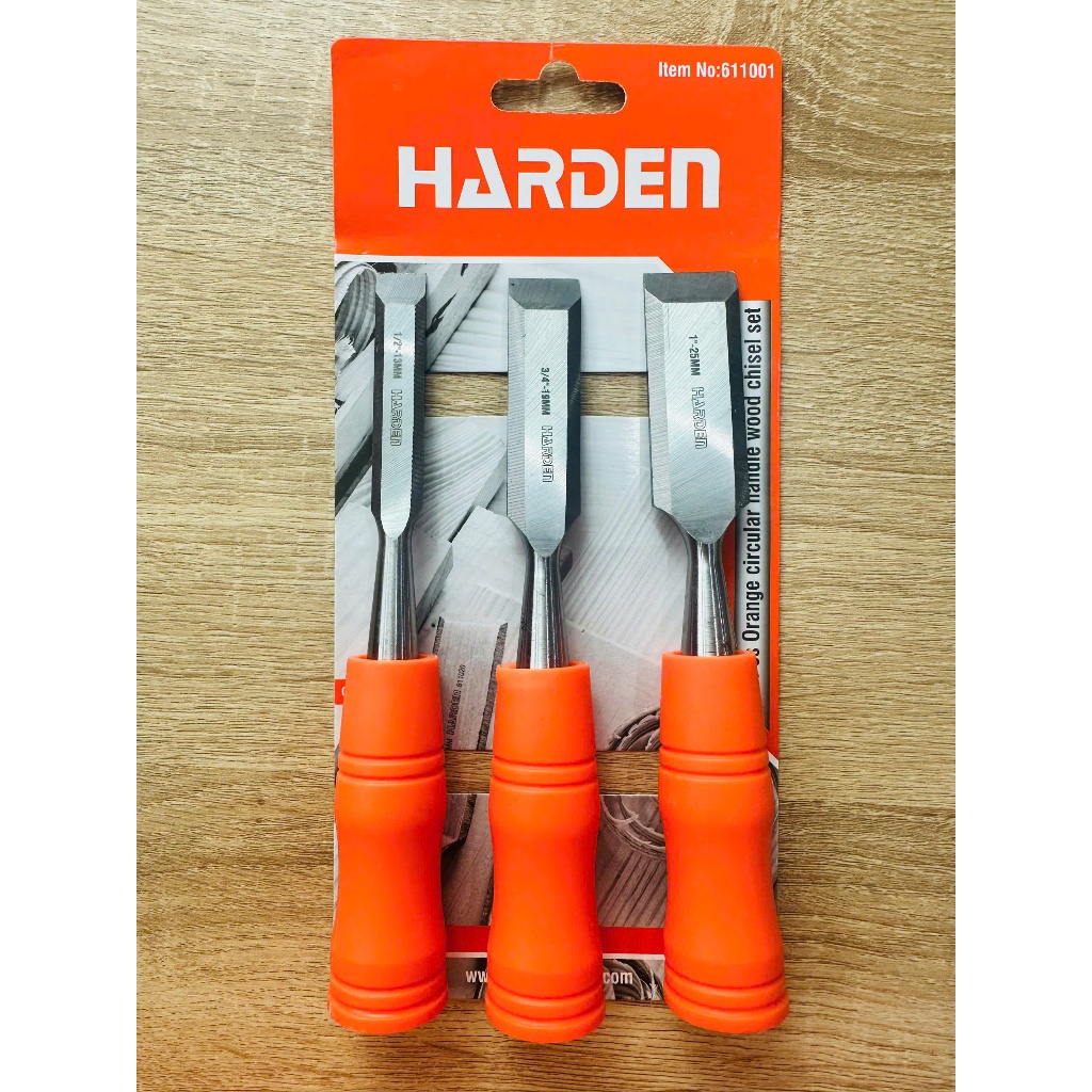 Bộ Đục Gỗ 3 Chi Tiết HARDEN 611001 – Lưỡi Thép Chrome Vanadium Cứng – Tay Cầm Chống Trượt Cao Cấp